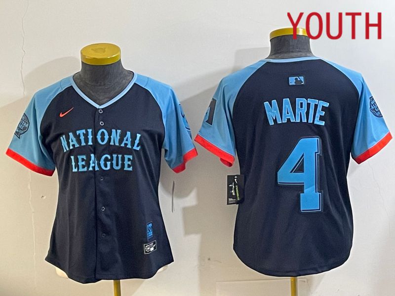 Youth Arizona Diamondback #4 Marte Blue All star 2024 Nike MLB Jersey style 1->golden state warriors->NBA Jersey